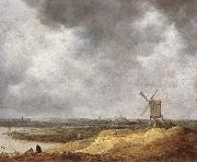 Jan van Goyen A Windmill by a River painting